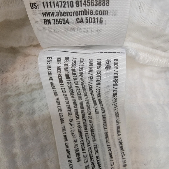 Abercrombie and fitch Cami Crop top M White Gauze Beachy Coastal - Picture 7 of 8